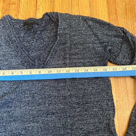 J Crew Sweater Womens S Blue Long Sleeve VNeck Merino Wool Linen Lightweight (O - Picture 4 of 11